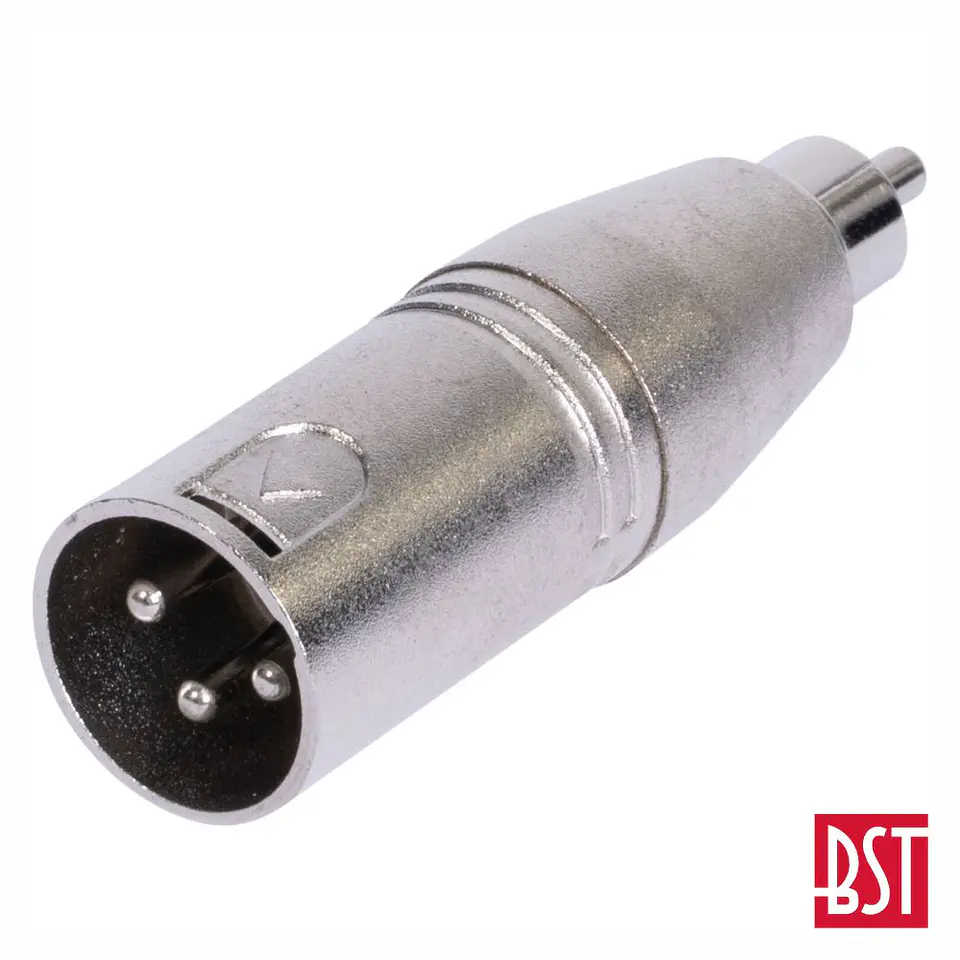 Ficha Adaptadora XLR 3p Macho / Rca Macho BST 1