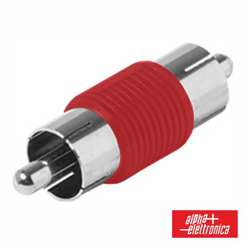 FICHA ADAPTADORA RCA MACHO/MACHO VERMELHA 1