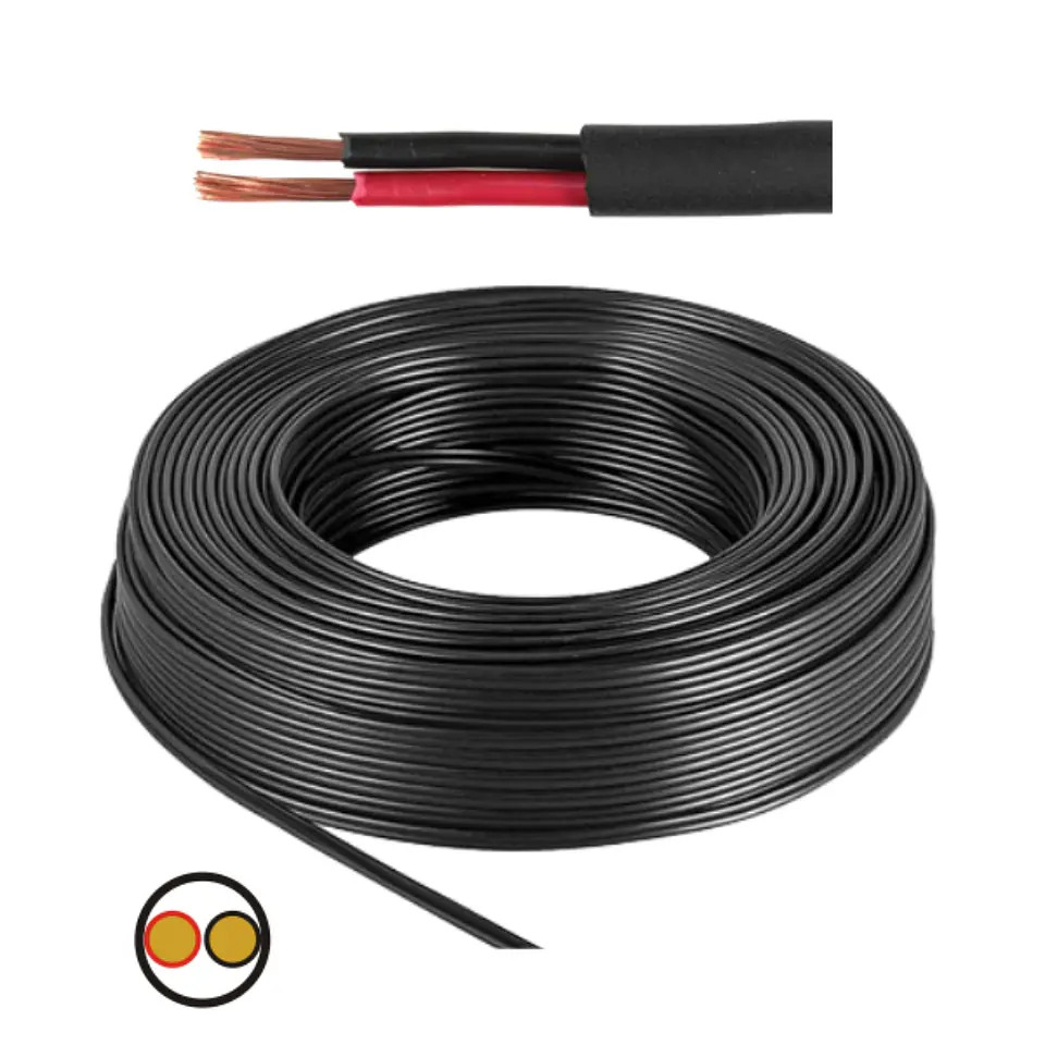 CABO COLUNA 2X0.75MM PRETO REDONDO 1