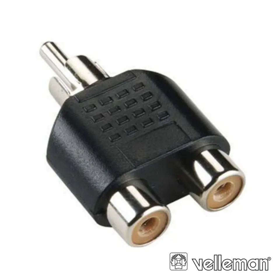 FICHA ADAPTADORA RCA MACHO / 2 RCA FÊMEA 1