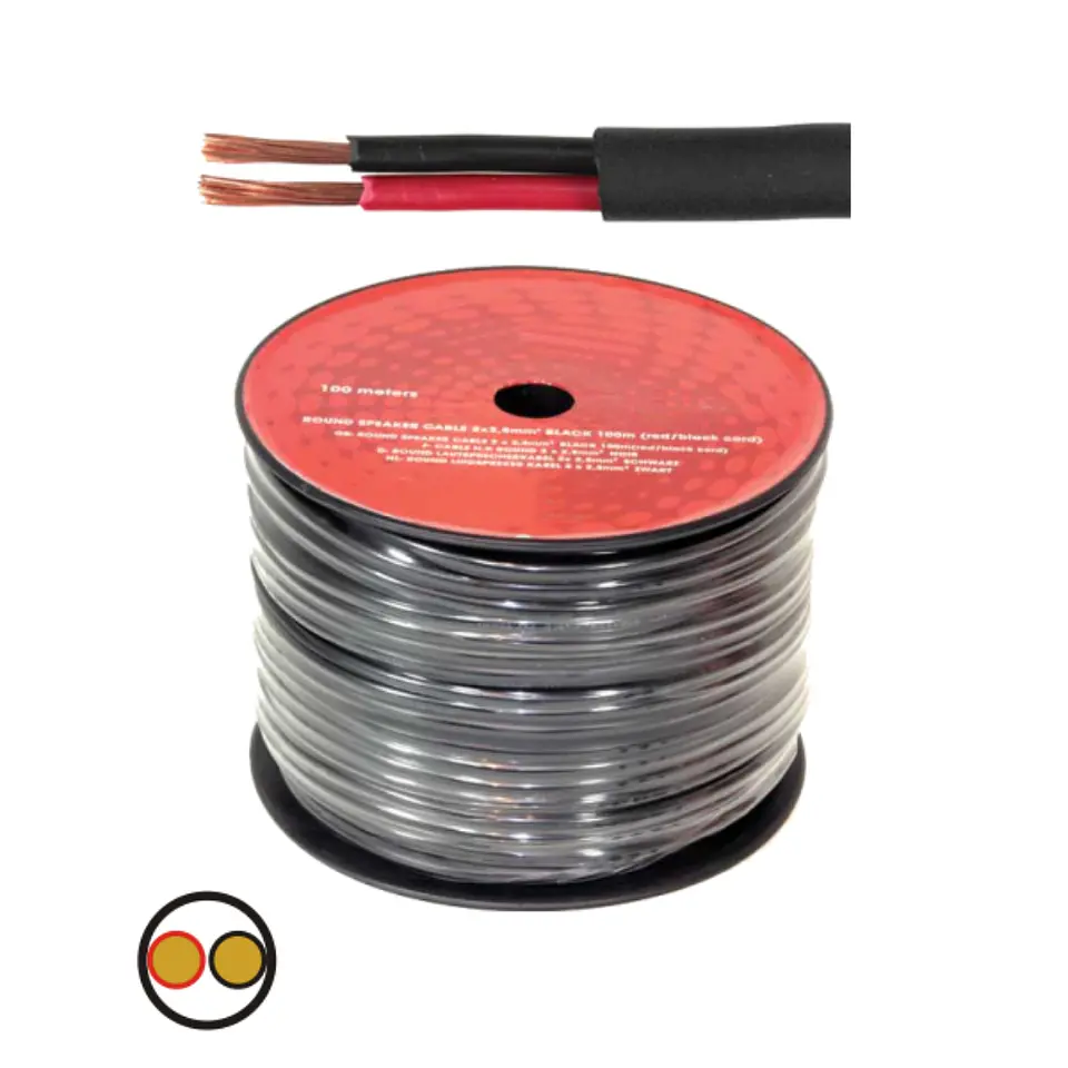 CABO COLUNA 2X2.50MM PRETO REDONDO 1