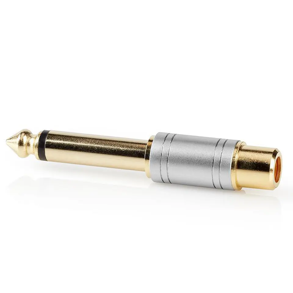 Ficha Adaptadora Metal RCA Fêmea / Jack 6.35mm Macho 1