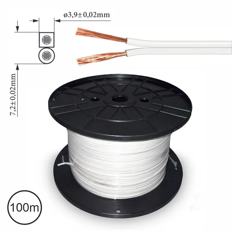 Cabo Coluna 2x2.5mm Branco Paralelo 1
