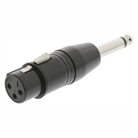 Ficha Adaptadora XLR 3p Fêmea / Jack 6.35mm Macho Mono