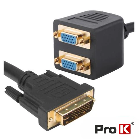 ADAPTADOR 1 ENTRADA  DVI-I /  2 SAÍDAS VGA  PROK