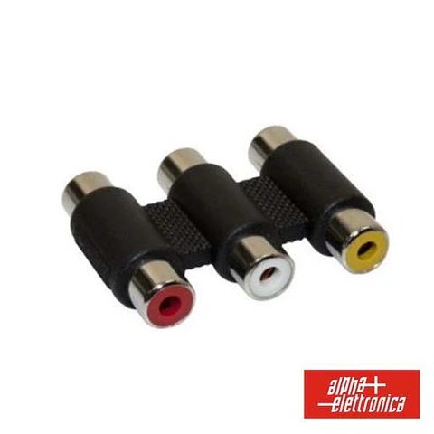 FICHA ADAPTADORA 3X FÊMEA RCA/ 3X FÊMEA RCA