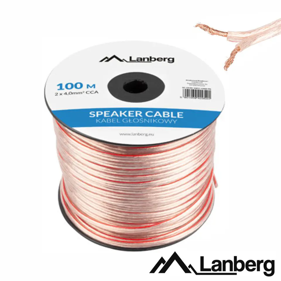 Cabo Coluna 2x4.0mm Transparente Paralelo 100m LANBERG 1