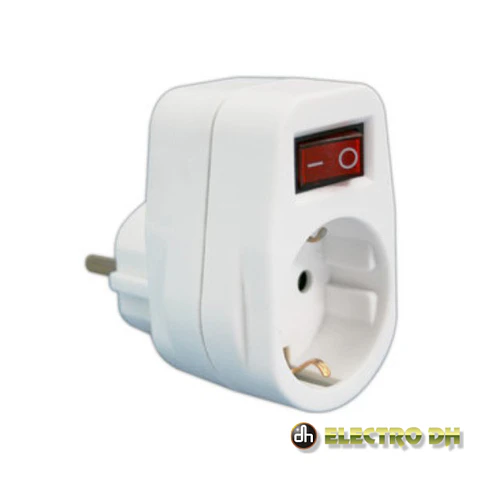 TOMADA ELÉTRICA COM 1 SAÍDA INTERRUPTOR BRANCO EDH