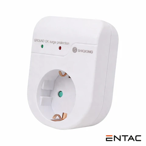 Ficha Elétrica Adaptadora 1x Schuko Proteção Branco ENTAC