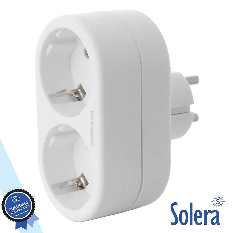TOMADA ELÉTRICA COM 2 SAÍDAS BRANCO SOLERA 1