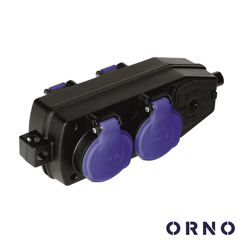 Ficha Elétrica Adaptadora 3x Schuko IP44 ORNO