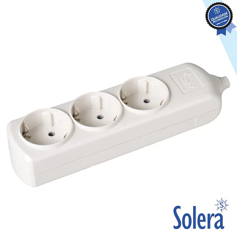 TOMADA ELÉTRICA COM 3 SAÍDAS SCHUKO SOLERA