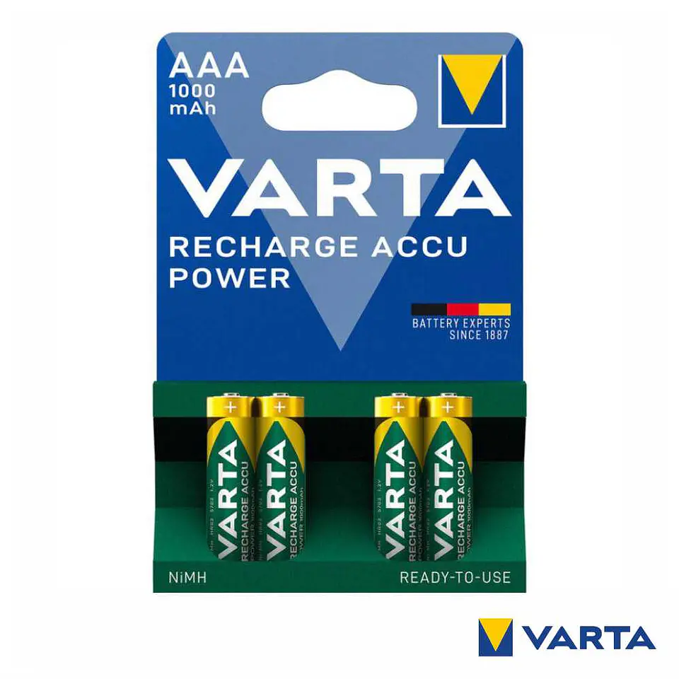 Pilha Recarregável AAA 1.2V 1000mAh 4x VARTA 1