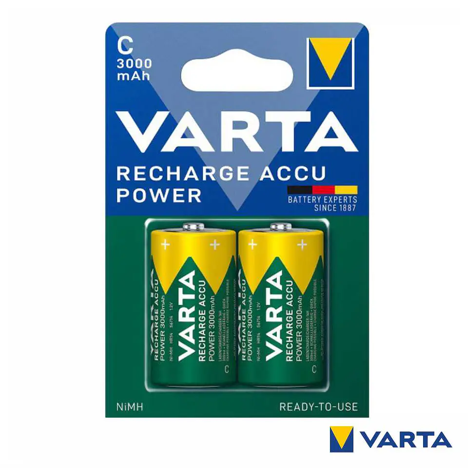 Pilha Recarregável C 1.2V 3000mAh 2x VARTA 1