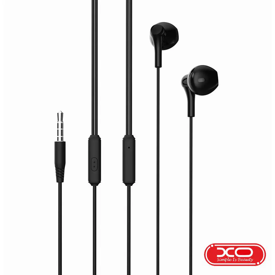 Auscultadores Stereo COM Microfone Jack 3.5mm Preto XO 1