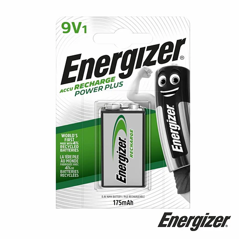 Pilha Recarregável Ni-Mh 9V/HR22 175mA Power Plus ENERGIZER