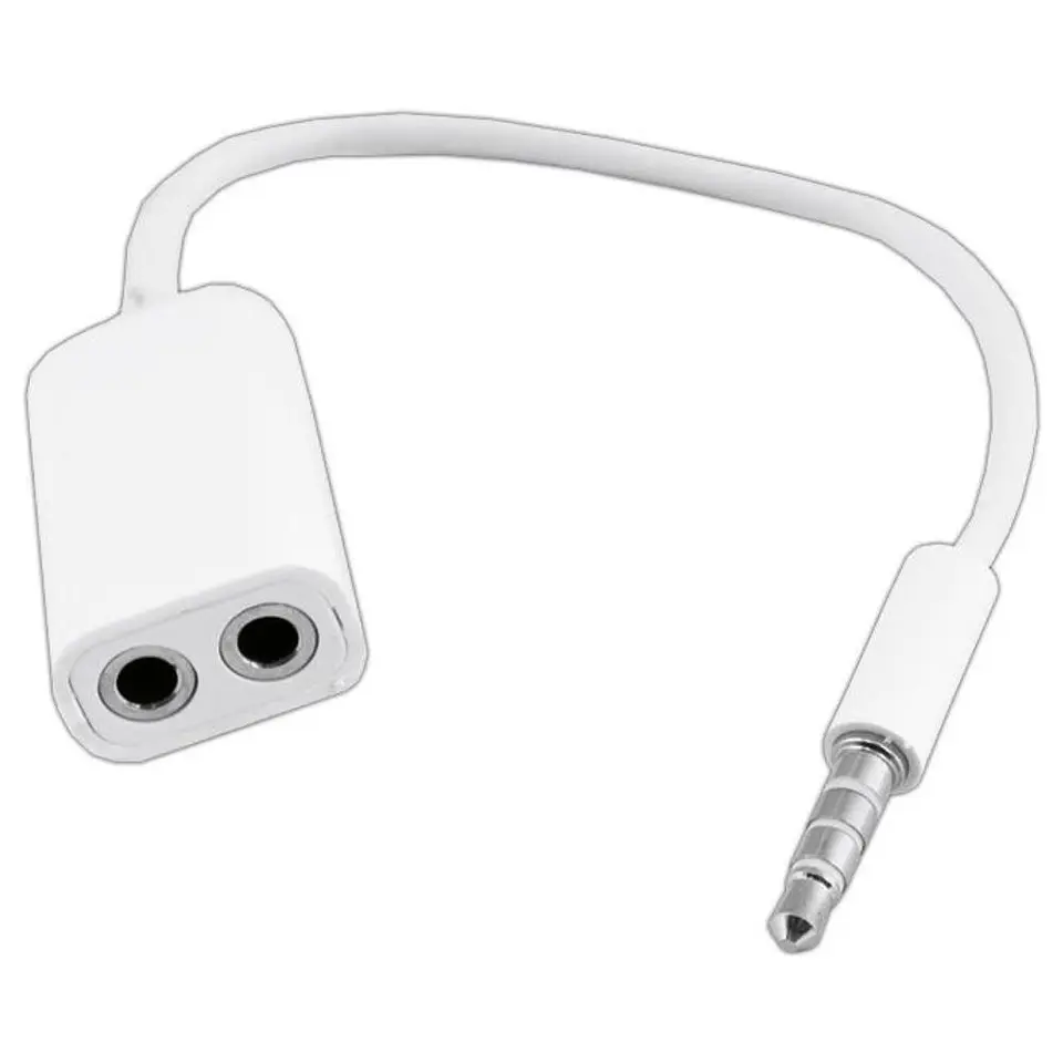 Cabo Adaptador Jack 3.5mm Macho 4P / 2 Jack 3.5mm Fêmea 1