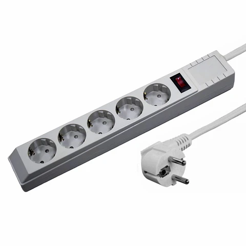 Tomada Elétrica COM 5 Saídas Interruptor Proteção Picos1.8m