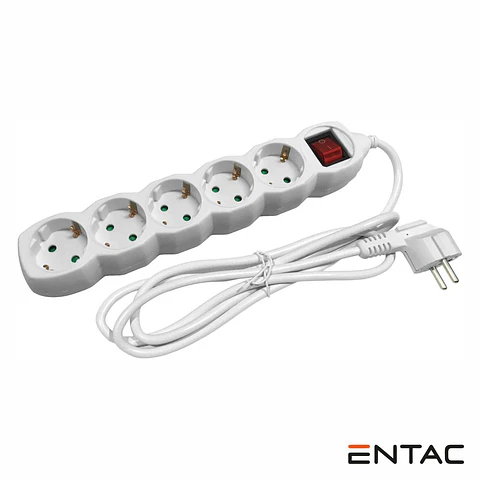 Tomada Elétrica COM 5 Saídas Interruptor 1.5m ENTAC