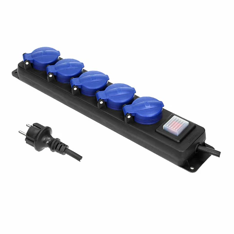 Extensão Elétrica 5x Schuko COM Interruptor 3m IP44 ORNO