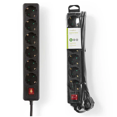 Extensão Elétrica 5x Schuko COM Interruptor 3m ORNO