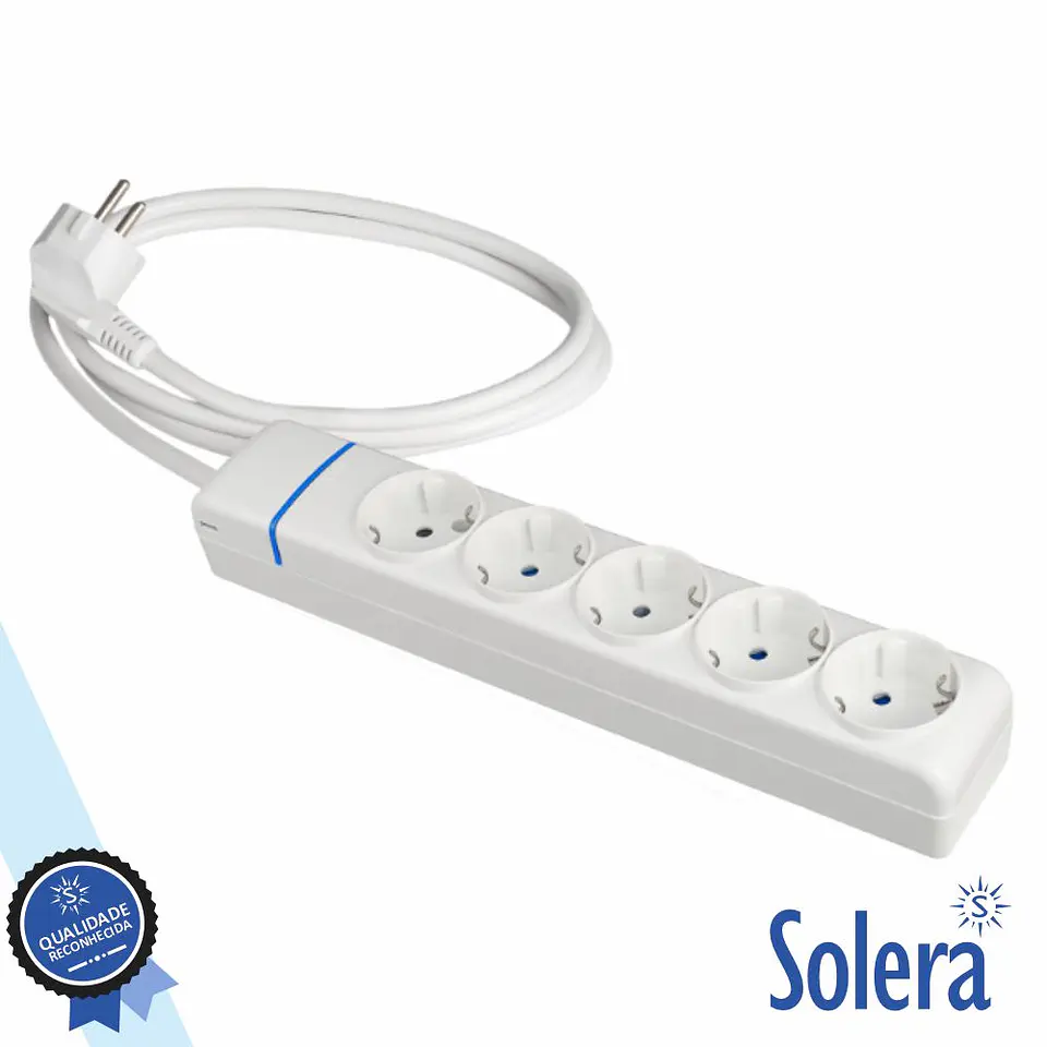 Extensão Elétrica 5x Schuko 1.5m Branco SOLERA 1