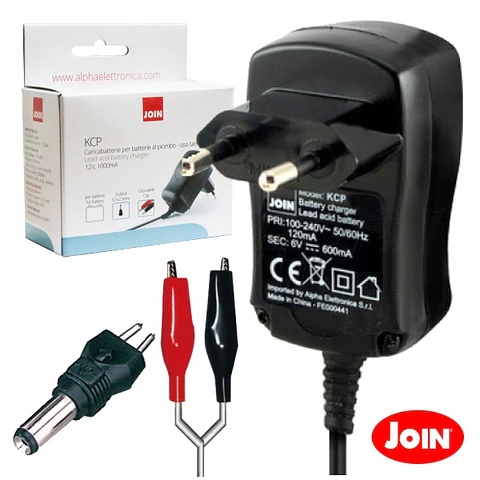 CARREGADOR DE BATERIAS 6V 600MA COM PROTEÇÃO JOIN