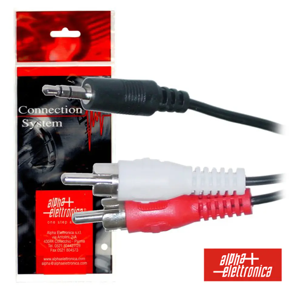 CABO JACK 3.5MM MACHO ST / 2-RCA MACHO 3M POLYBAG 1