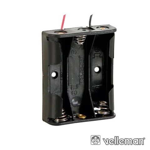 SUPORTE P/ 3 PILHAS AA COM FIO VELLEMAN