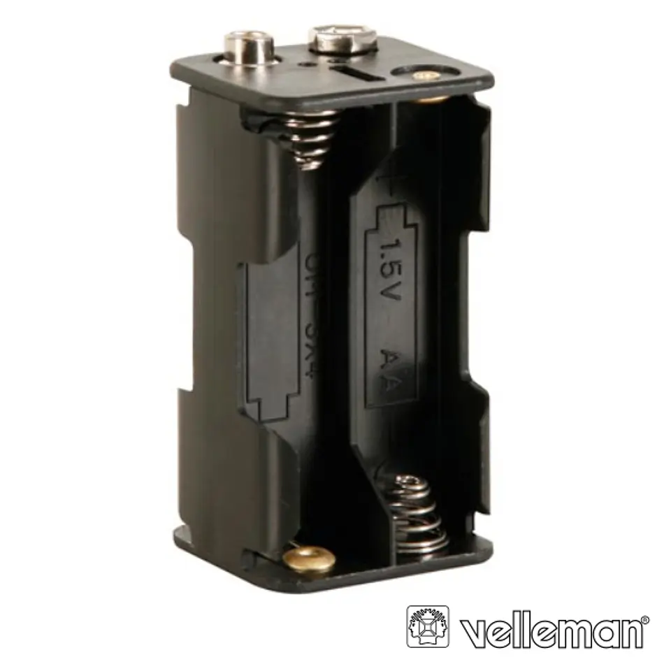 SUPORTE P/ 4 PILHAS AA COM TERMINAIS SNAP VELLEMAN 1