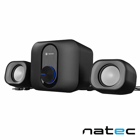 Conjunto 2 Colunas PC 2.1 6W Jack + Subwoofer 5W NATEC