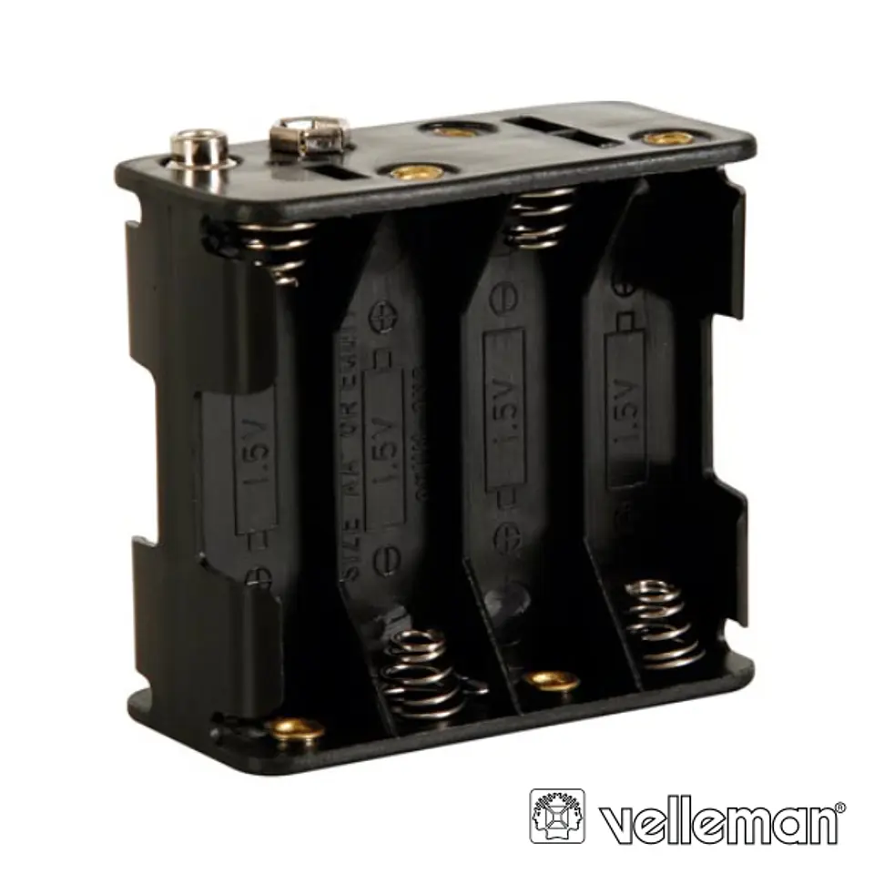 SUPORTE P/ 8 PILHAS AA COM TERMINAIS CLIP VELLEMAN 1