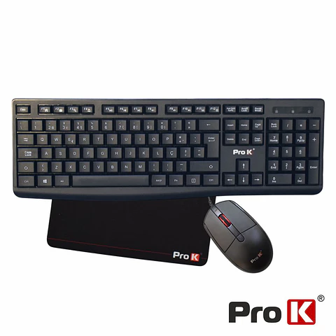 Conjunto de Teclado e Rato COM Fios + Oferta Tapete Rato PROK