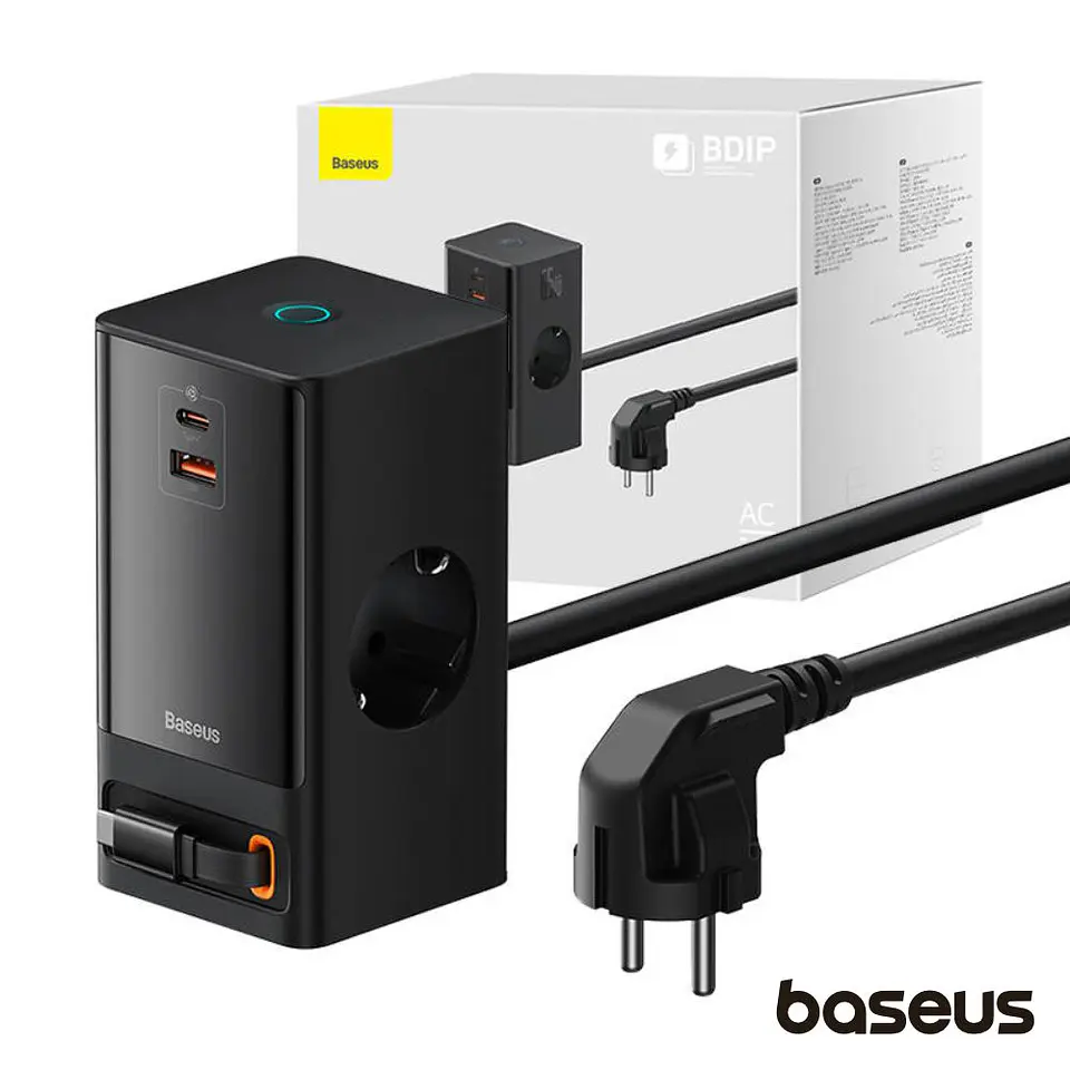 Estação de Carregamento 2x Schuko 1x USB-A 2x USB-C 65W 1.5m 1