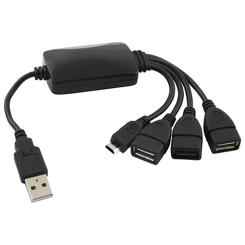 HUB USB2.0 COM 3 PORTAS USB E 1 MICRO USB-B