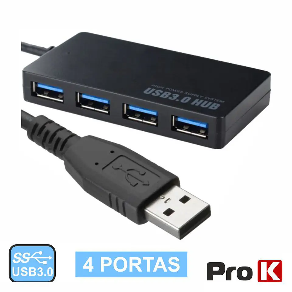 HUB USB 3.0 COM 4 PORTAS USB 3.0 PROK 1