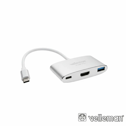 Hub USB-C P/ USB-A / HDMI / USB-C VELLEMAN