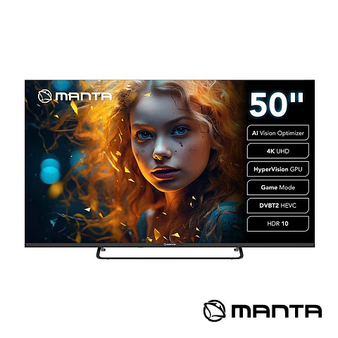 Smart TV LED Frameless 50" UHD 4K VIDAA HDR10 DVB-T2 MANTA