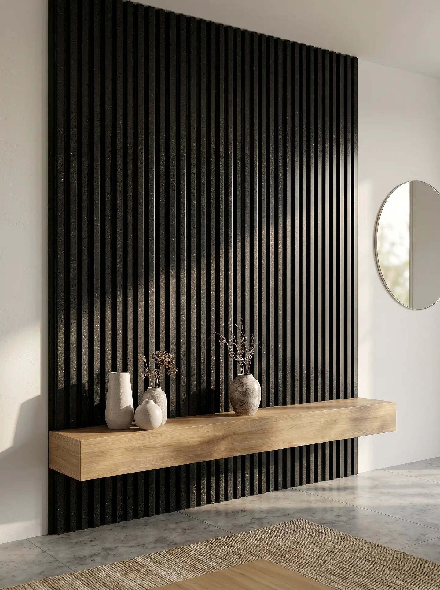 Wall Panel 15.5x240x1.7cm Negro Brillante 3