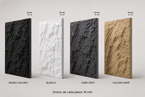 PU Stone Deep Black 16mm