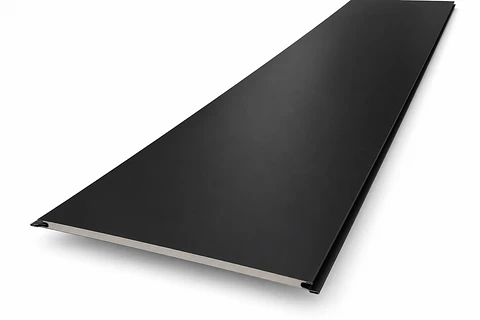 Siding 290cm x 0.383cm x 1.6cm 02-Black Flat Plate Negro Liso