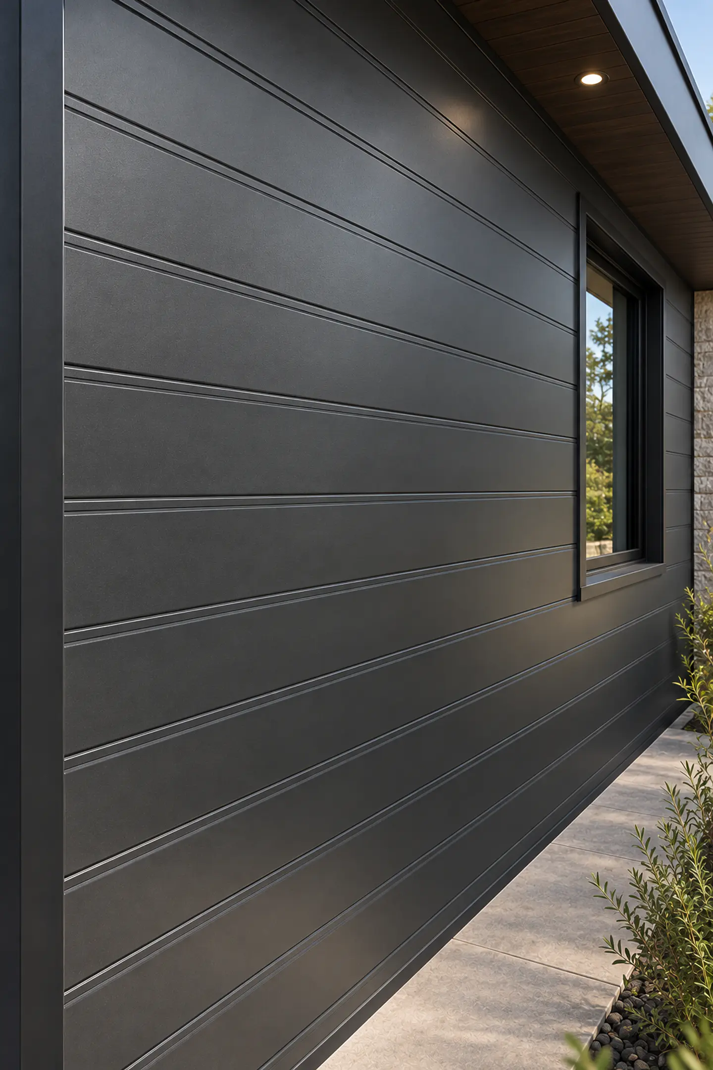 Siding 290cm x 0.383cm x 1.6cm 01-Black Double Grooved 2