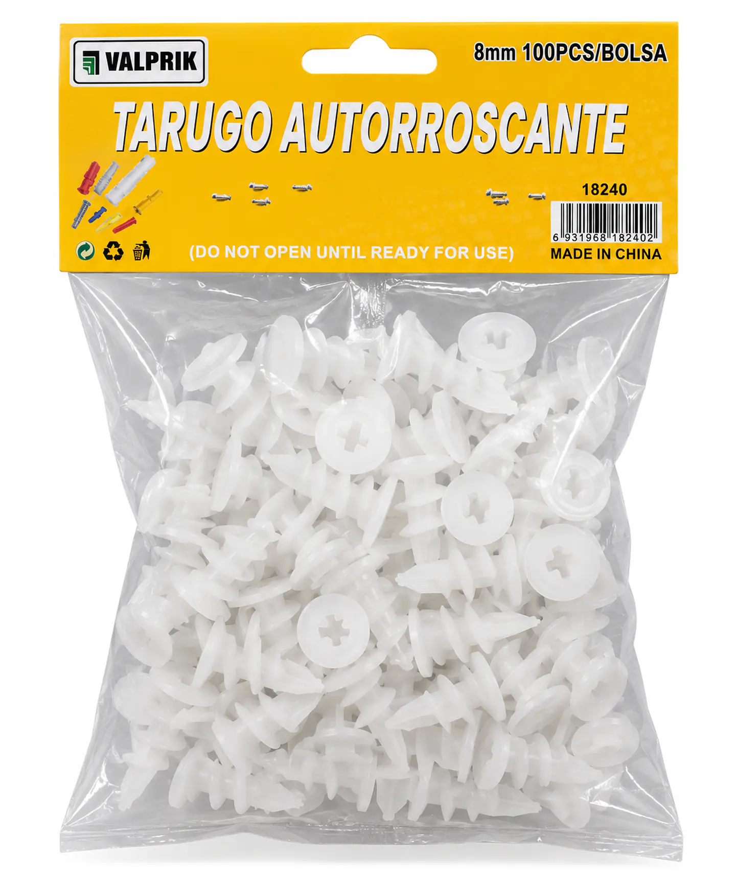 Tornillos Tarugo Volcanita Autorroscante Numero 8 Bolsa 100 und 1