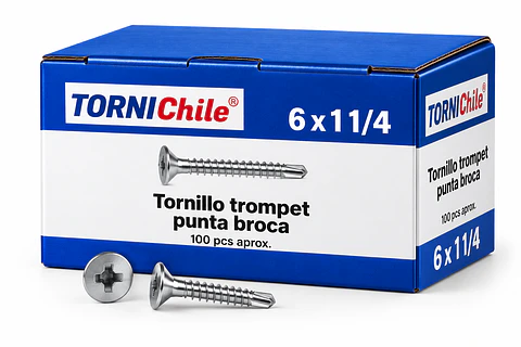 Tornillo Punta Broca 6x1 1/4
