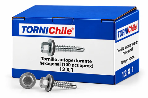 Tornillo Hexagonal Autoperforante 12x1