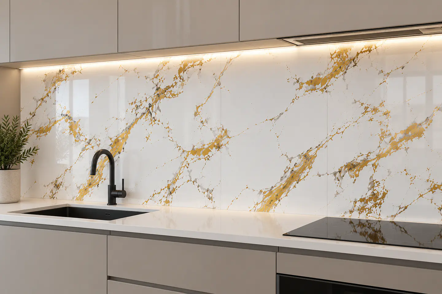 Plancha Marmoleada 122x244cm 2.5mm Calacatta Dorado 2