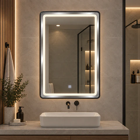 Espejo LED 50x70cm Black Rectangular L05-50-B