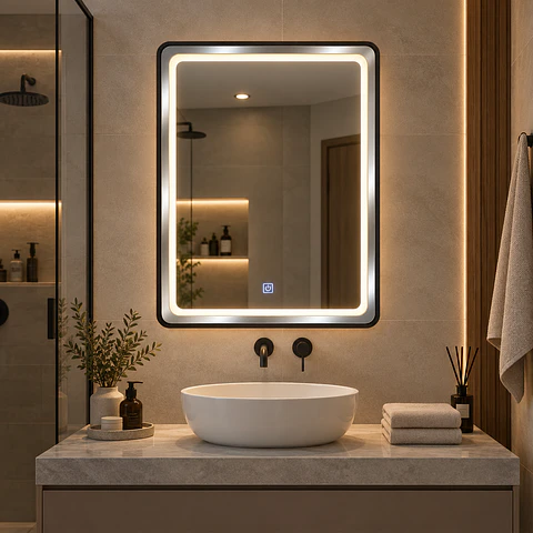 Espejo LED 40x60cm Black Rectangular L05-40-B