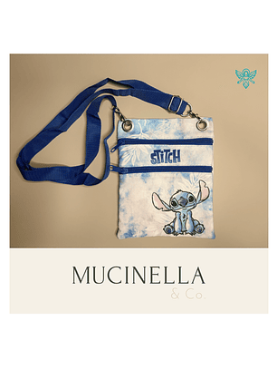 BOLSO DISNEY STITCH Disney Stitch Bolso de Pasaporte Azul con Zíper Bandolera