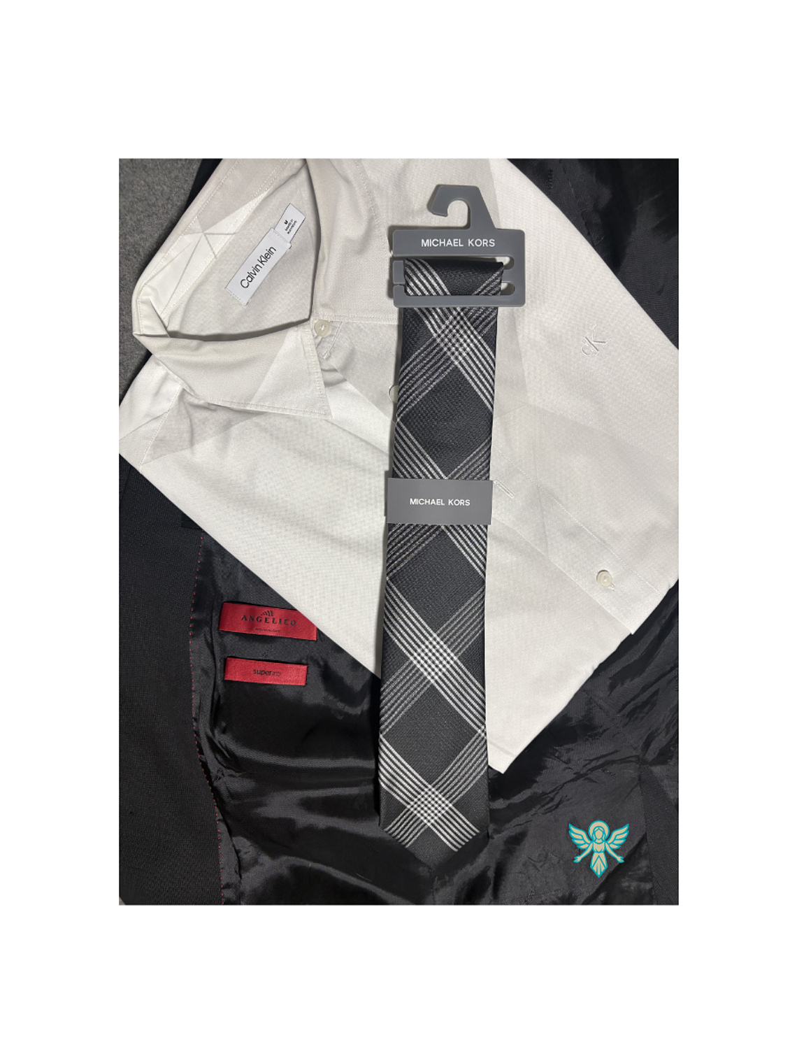 CORBATAS MICHAEL KORS MANET CHEK BLACK 1